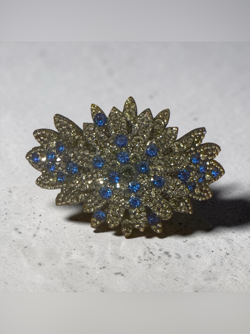 Blue, Black, and Silver Rhinestone Hair Clip